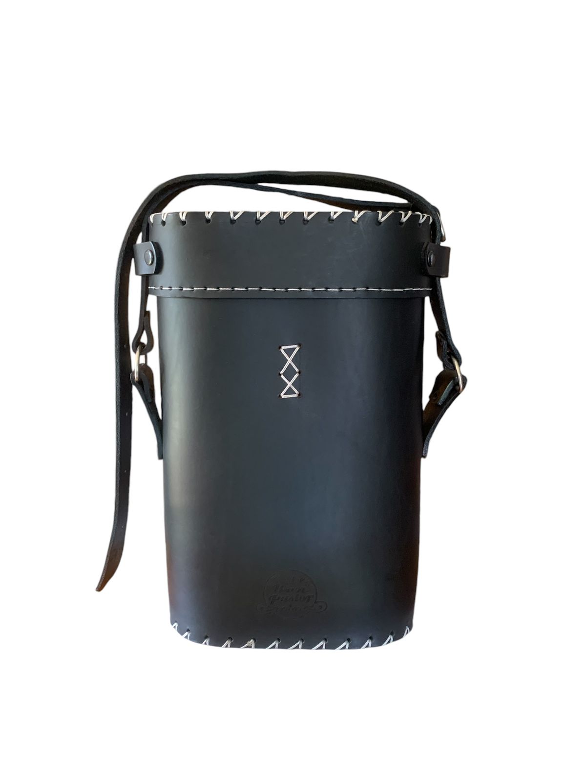 Bolso Matero de Cuero Negro El Buen Pastor