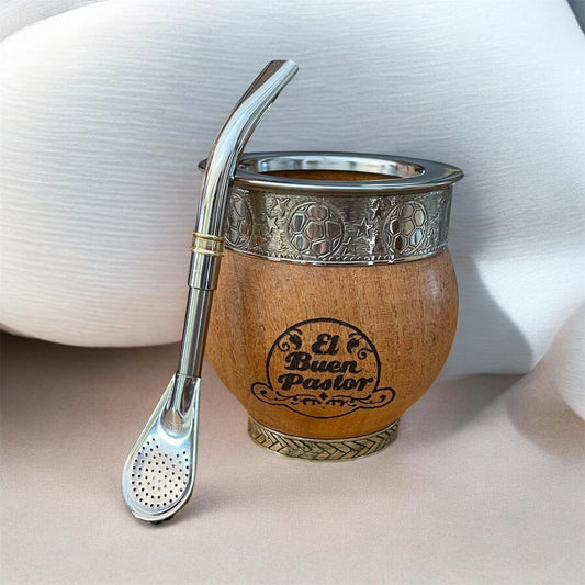 Mate Imperial de Madera Algarrobo mas Bombilla