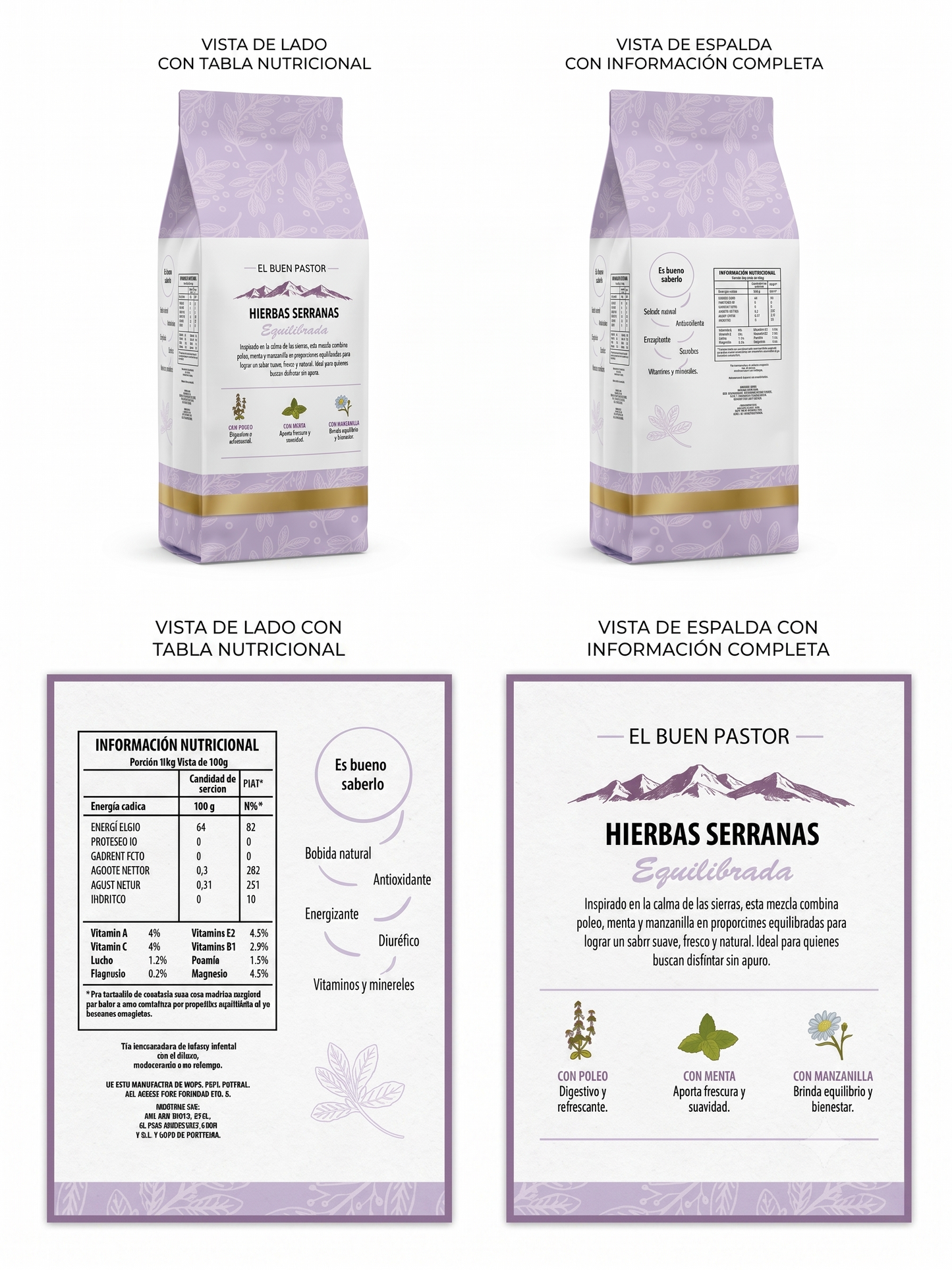 Yerba Mate Hierbas Serranas El Buen Pastor 500g libre de gluten