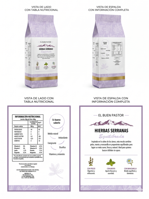 Pack 5 Yerba Mate Hierbas Serranas El Buen Pastor 500g libre de gluten