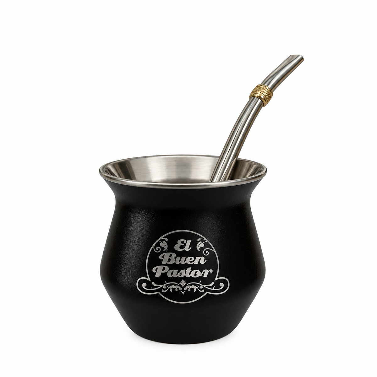Mate Acero Inoxidable Negro Mate El Buen Pastor