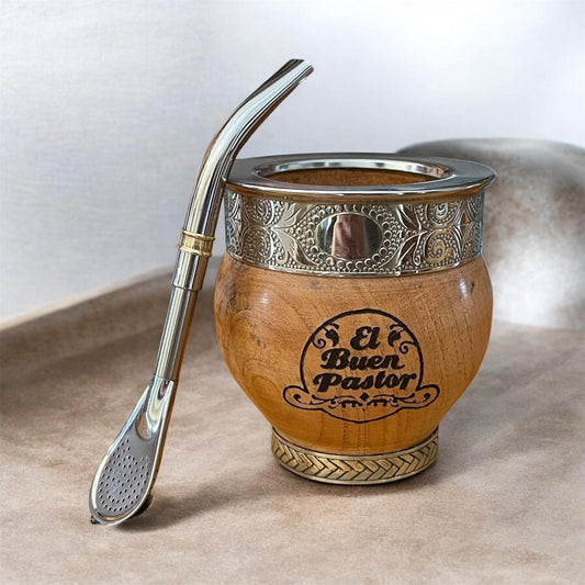 Mate Imperial de Madera Algarrobo mas Bombilla