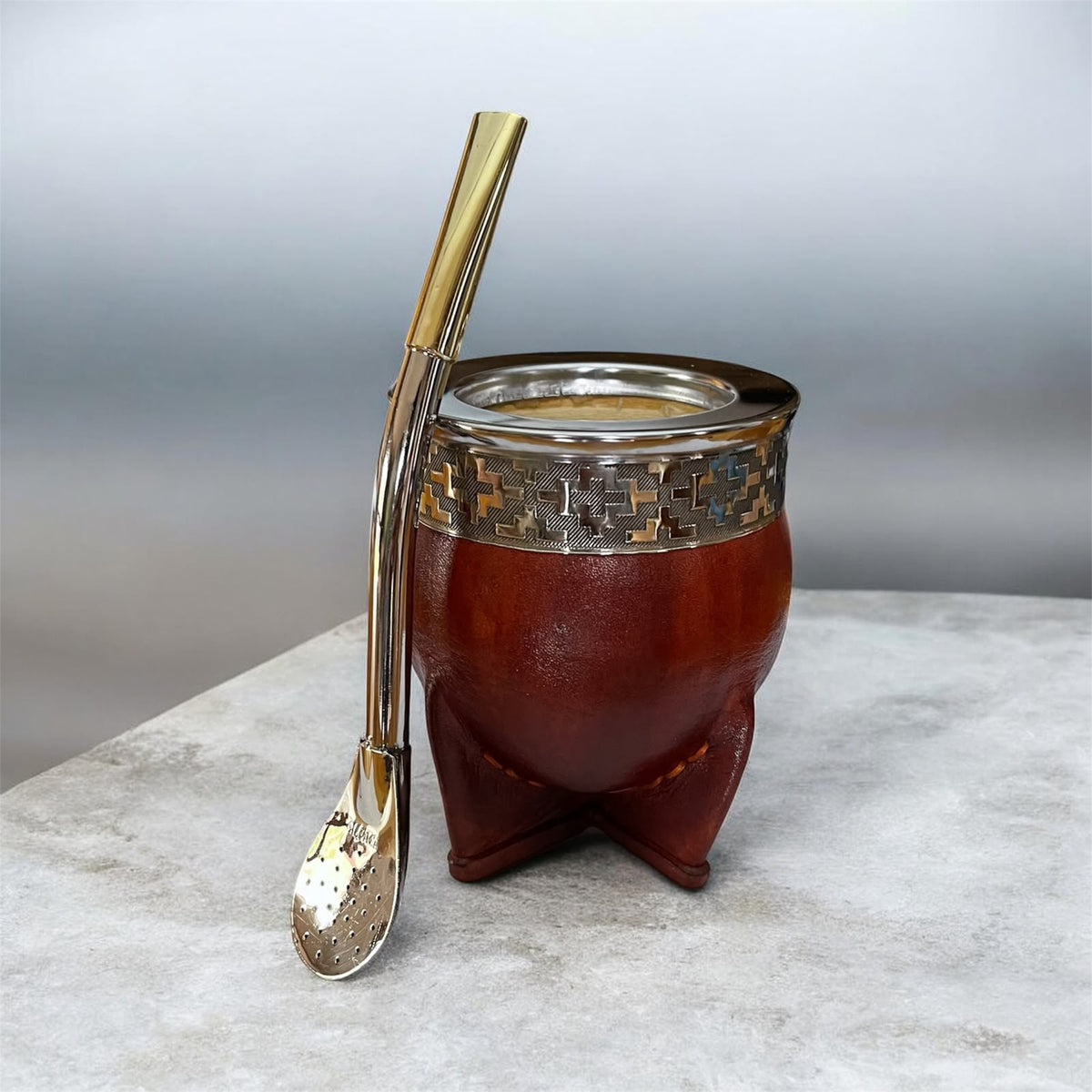Mate Imperial de Calabaza con Bombilla de Alpaca El Buen Pastor