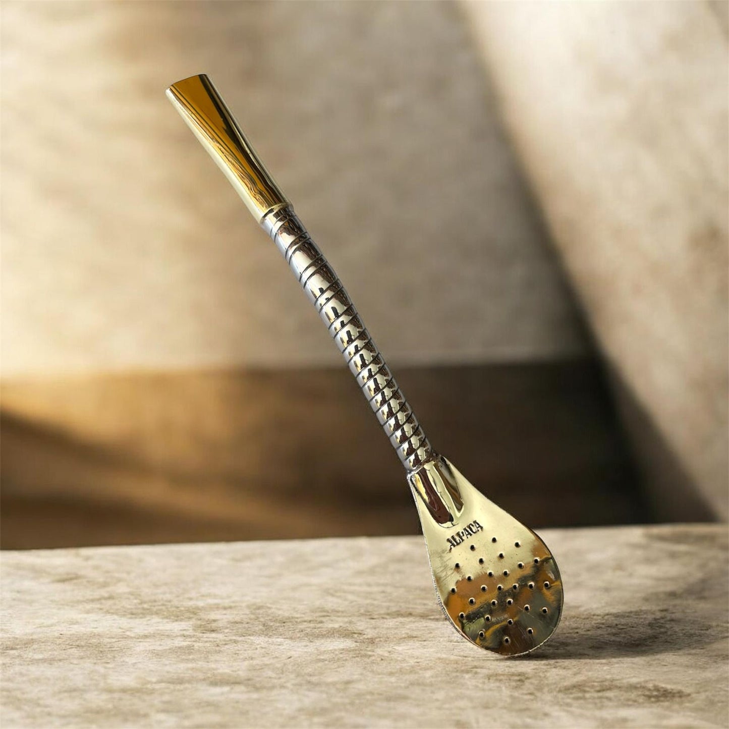Bombilla de Alpaca y Bronce El Buen Pastor