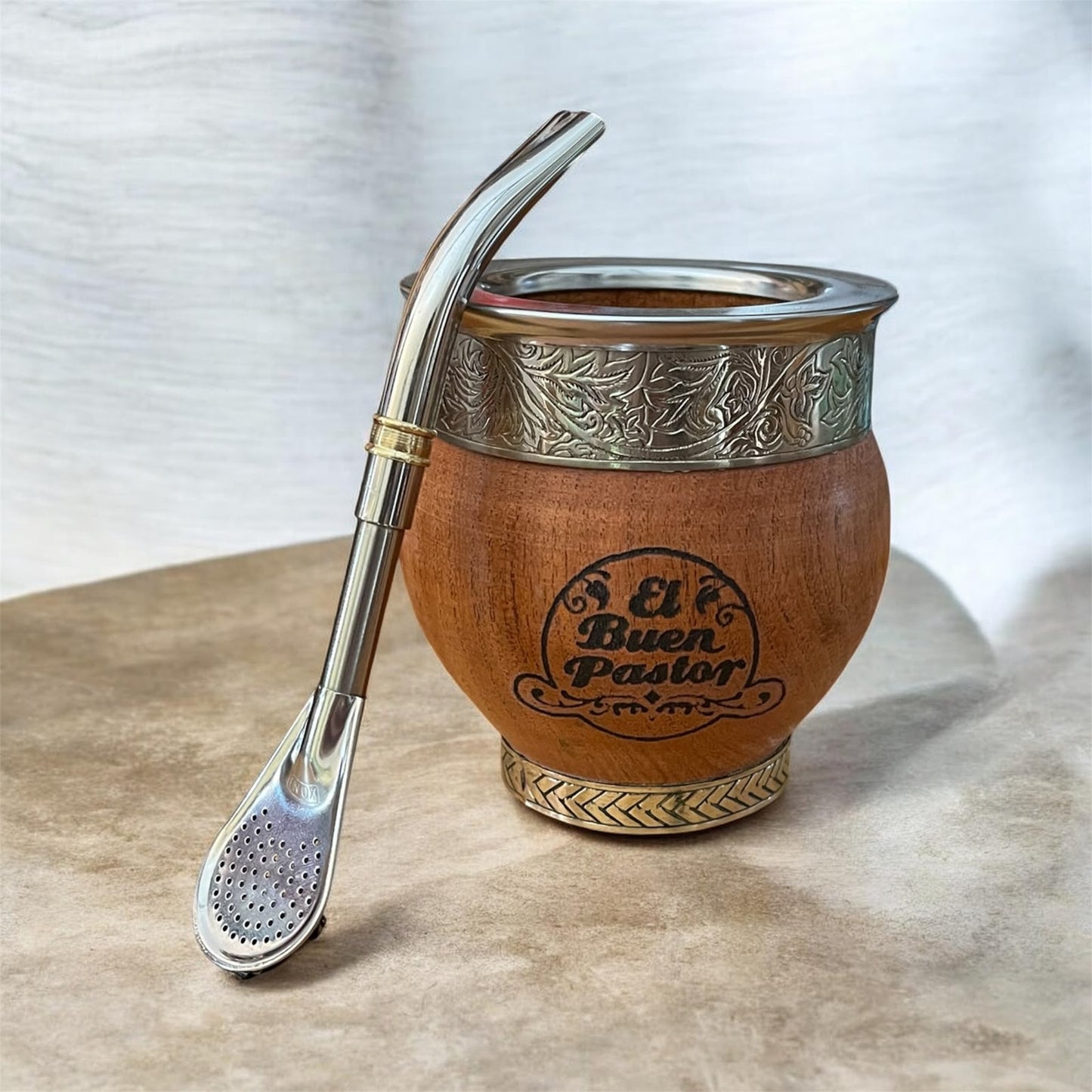 Mate Imperial de Madera Algarrobo mas Bombilla