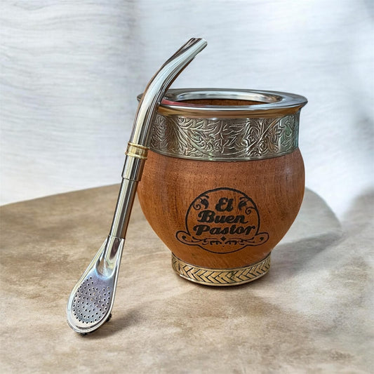 Mate Imperial de Madera Algarrobo mas Bombilla