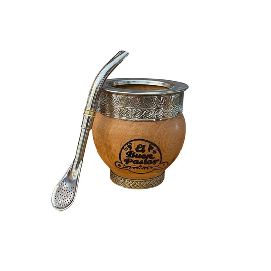 Mate Imperial de Madera Algarrobo mas Bombilla