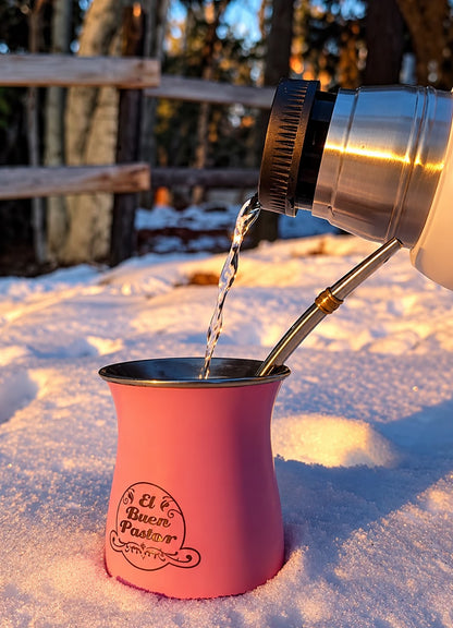 Mate Acero Inoxidable Rosado El Buen Pastor