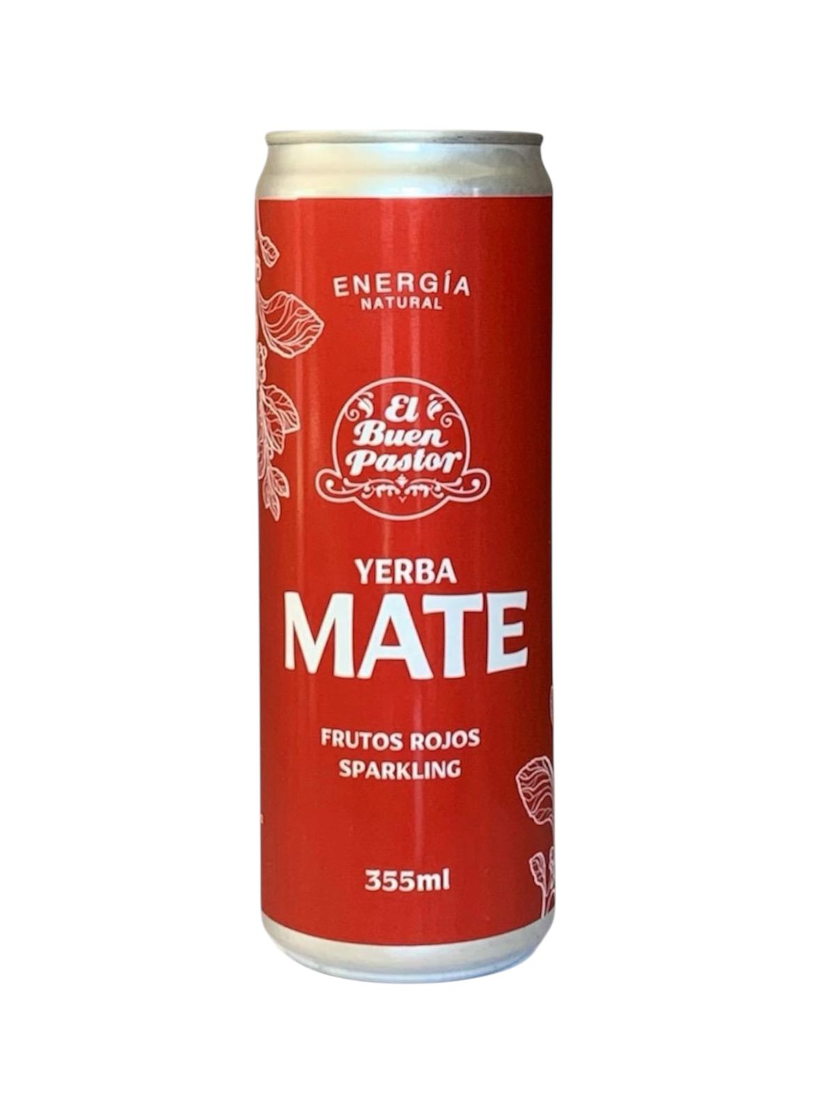 Bebida Energizante Natural Yerba Mate Frutos Rojos El Buen Pastor 355ml