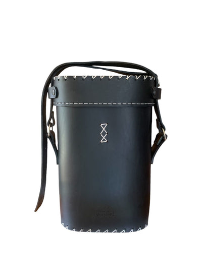 Bolso Matero de Cuero Negro El Buen Pastor