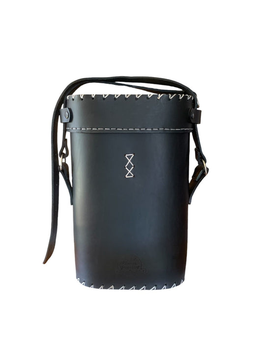 Bolso Matero de Cuero Negro El Buen Pastor