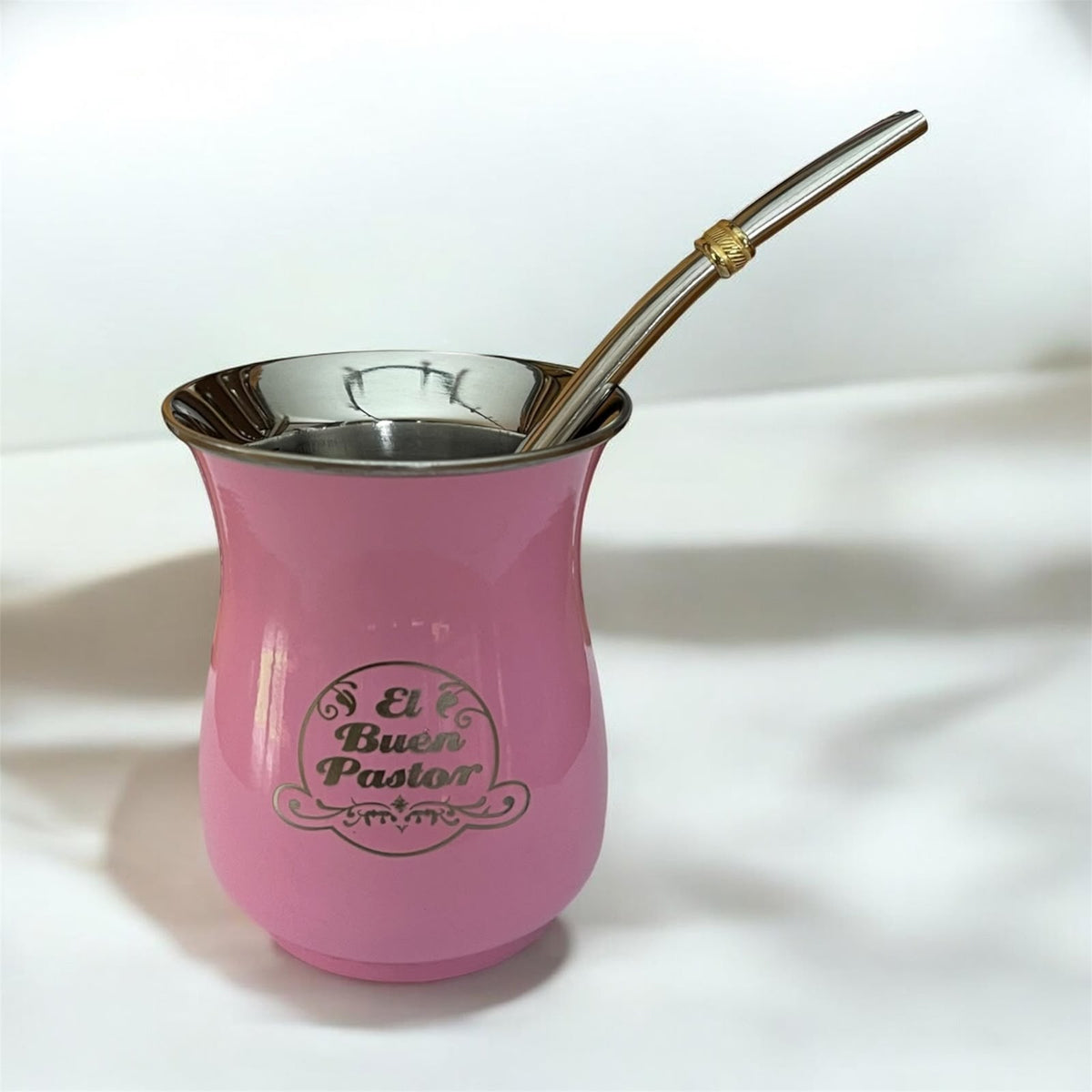 Mate Acero Inoxidable Rosado El Buen Pastor