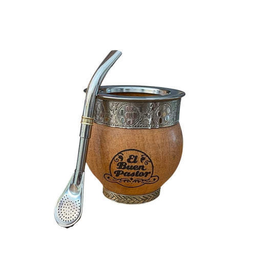 Mate Imperial de Madera Algarrobo mas Bombilla