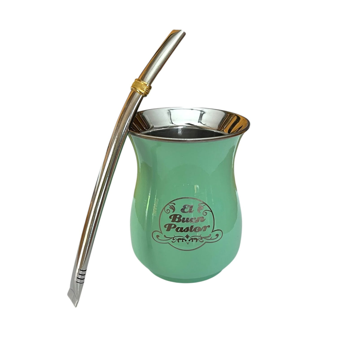 Mate Acero Inoxidable Verde Agua El Buen Pastor