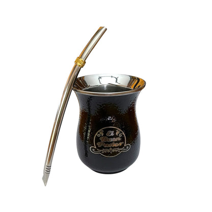 Mate Acero Inoxidable Negro Brillante El Buen Pastor