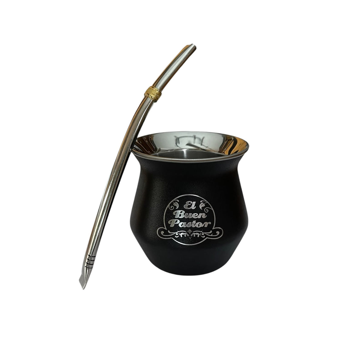 Mate Acero Inoxidable Negro Mate El Buen Pastor