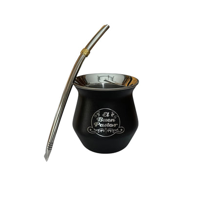 Mate Acero Inoxidable Negro Mate El Buen Pastor
