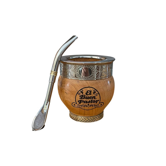 Mate Imperial de Madera Algarrobo mas Bombilla