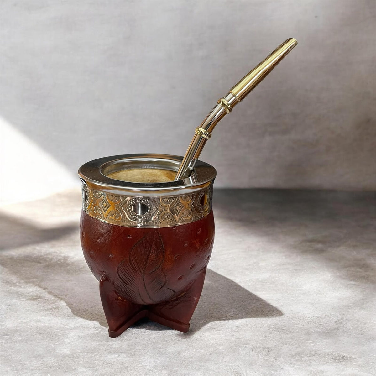 Mate Imperial de Calabaza con Bombilla de Alpaca El Buen Pastor