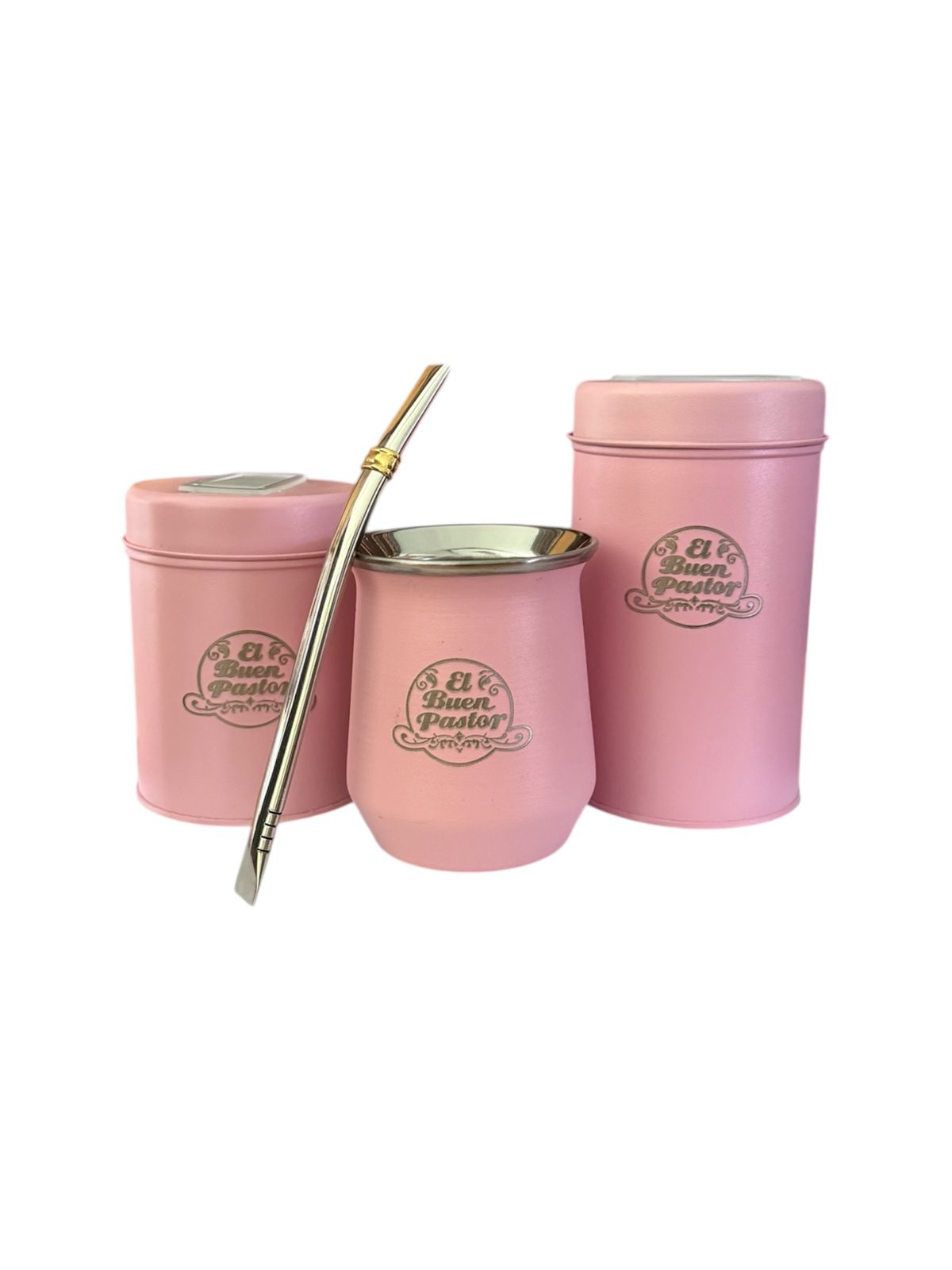 Set Matero Rosa Acero Inoxidable El Buen Pastor