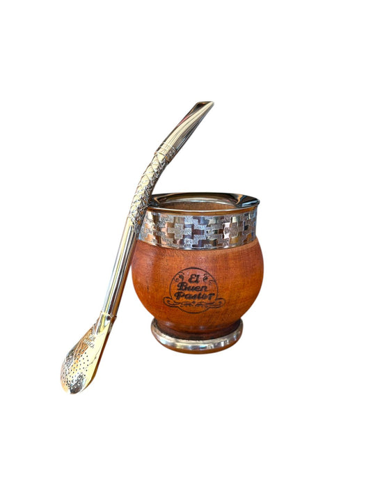 Mate Imperial de Madera Algarrobo Cinta Pampa El Buen Pastor