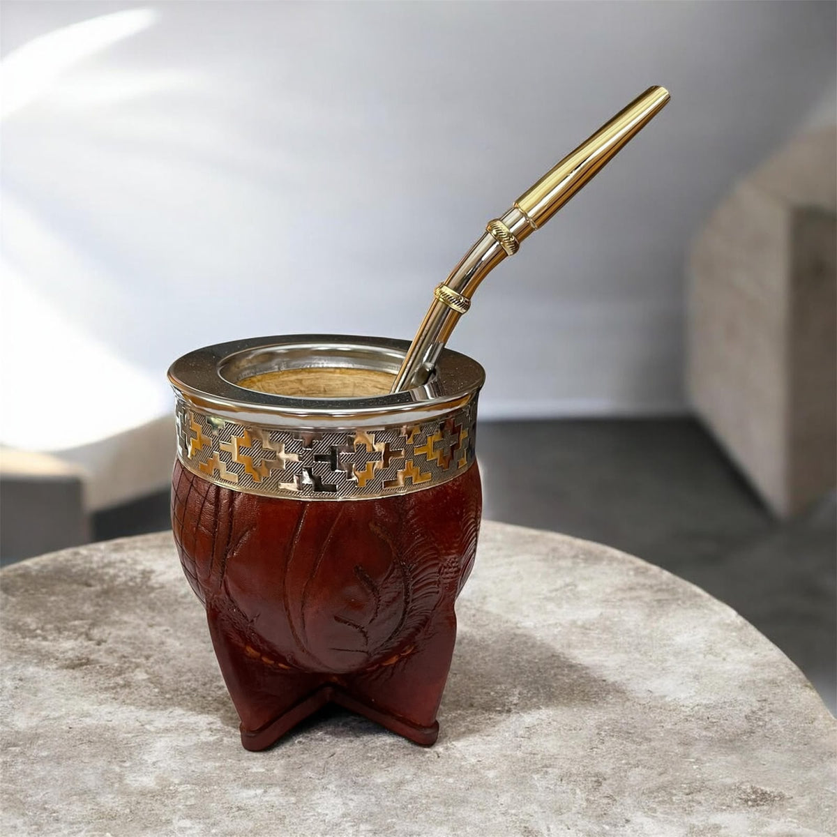 Mate Imperial de Calabaza con Bombilla de Alpaca El Buen Pastor