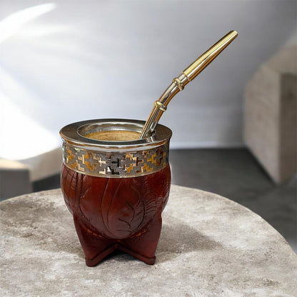 Mate Imperial de Calabaza con Bombilla de Alpaca El Buen Pastor