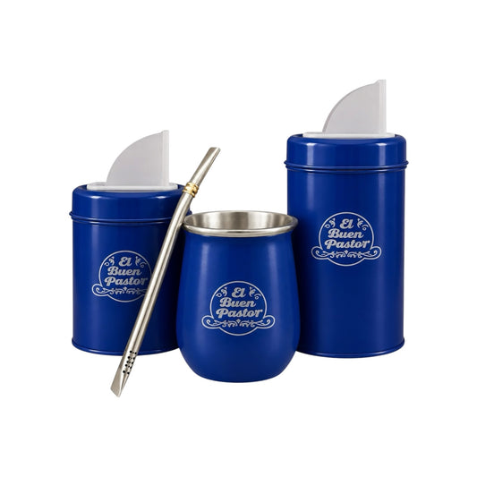 Set Matero Azul Acero Inoxidable El Buen Pastor