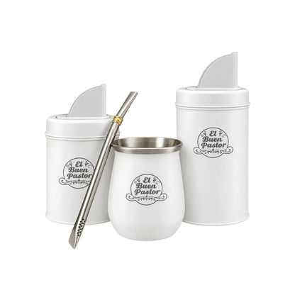 Set Matero Acero Inoxidable Blanco El Buen Pastor