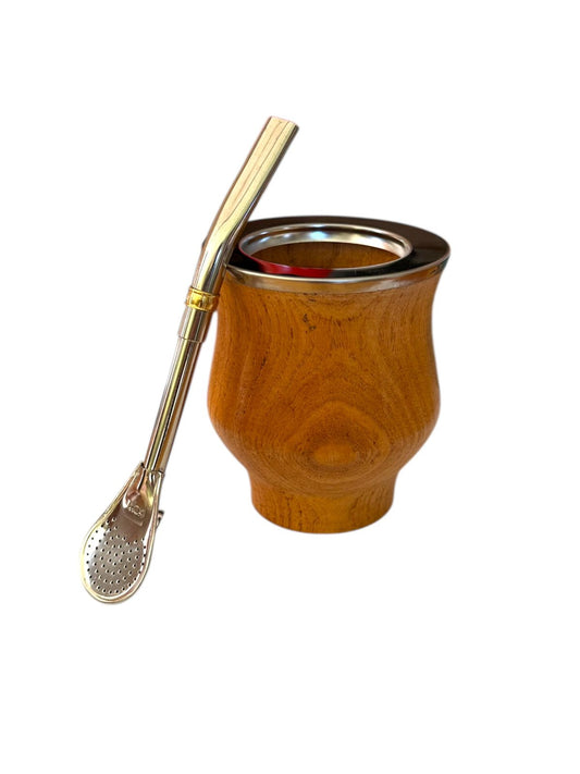 Mate Camionero de Madera sin logo con Bombilla
