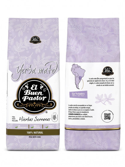 Pack 5 Yerba Mate Hierbas Serranas El Buen Pastor 500g libre de gluten