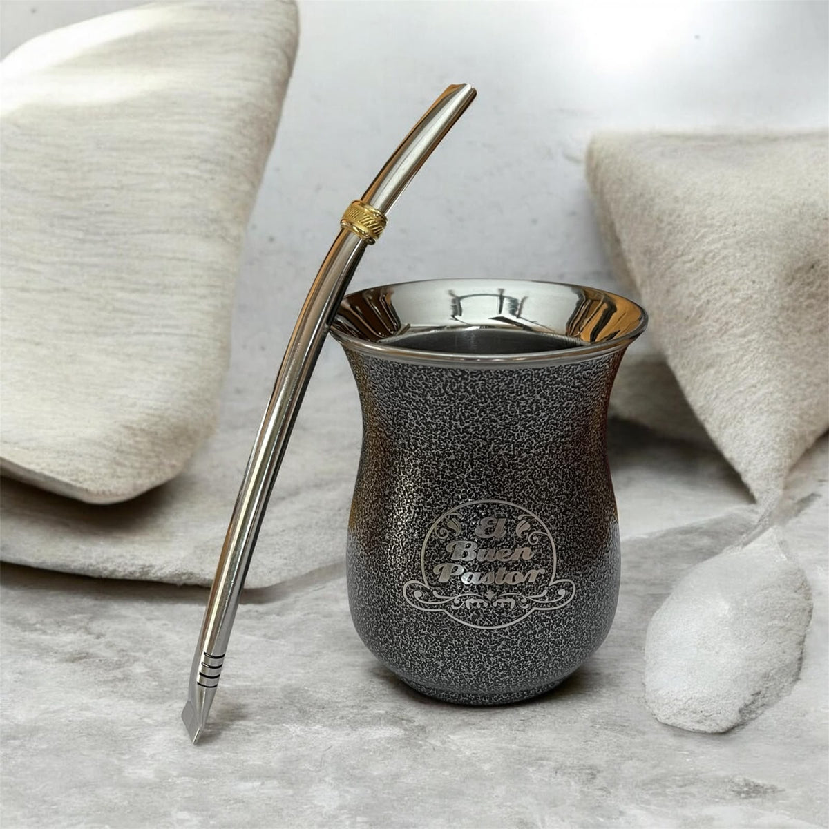 Mate Acero Inoxidable Gris Grafito El Buen Pastor