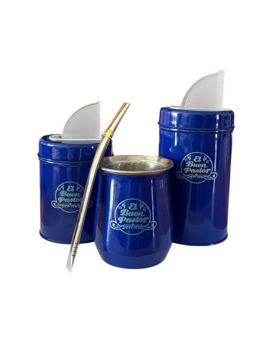 Set Matero Azul Acero Inoxidable El Buen Pastor
