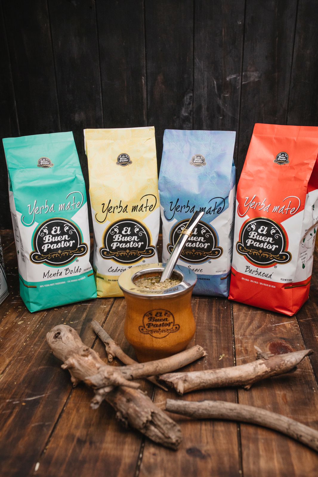 Pack 4 Variedades Yerba Mate El Buen Pastor 500 G