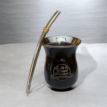 Mate Acero Inoxidable Negro Brillante El Buen Pastor