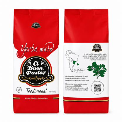 Pack 5 Yerba Mate Tradicional Barbacuá El Buen Pastor 500 G libre de gluten