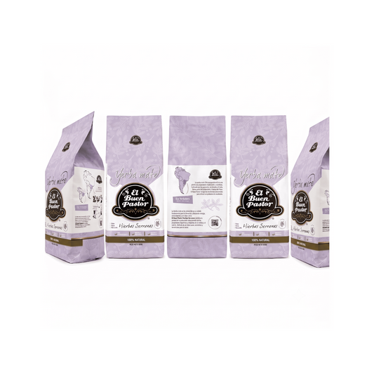 Pack 5 Yerba Mate Hierbas Serranas El Buen Pastor 500g libre de gluten