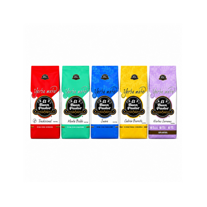 Pack x 5 Yerba Mate El Buen Pastor Surtidas 500G libre de gluten