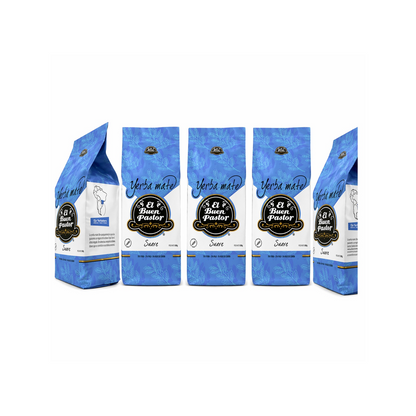 Pack 5 Yerba Mate Tradicional Suave El Buen Pastor 500 G libre de gluten