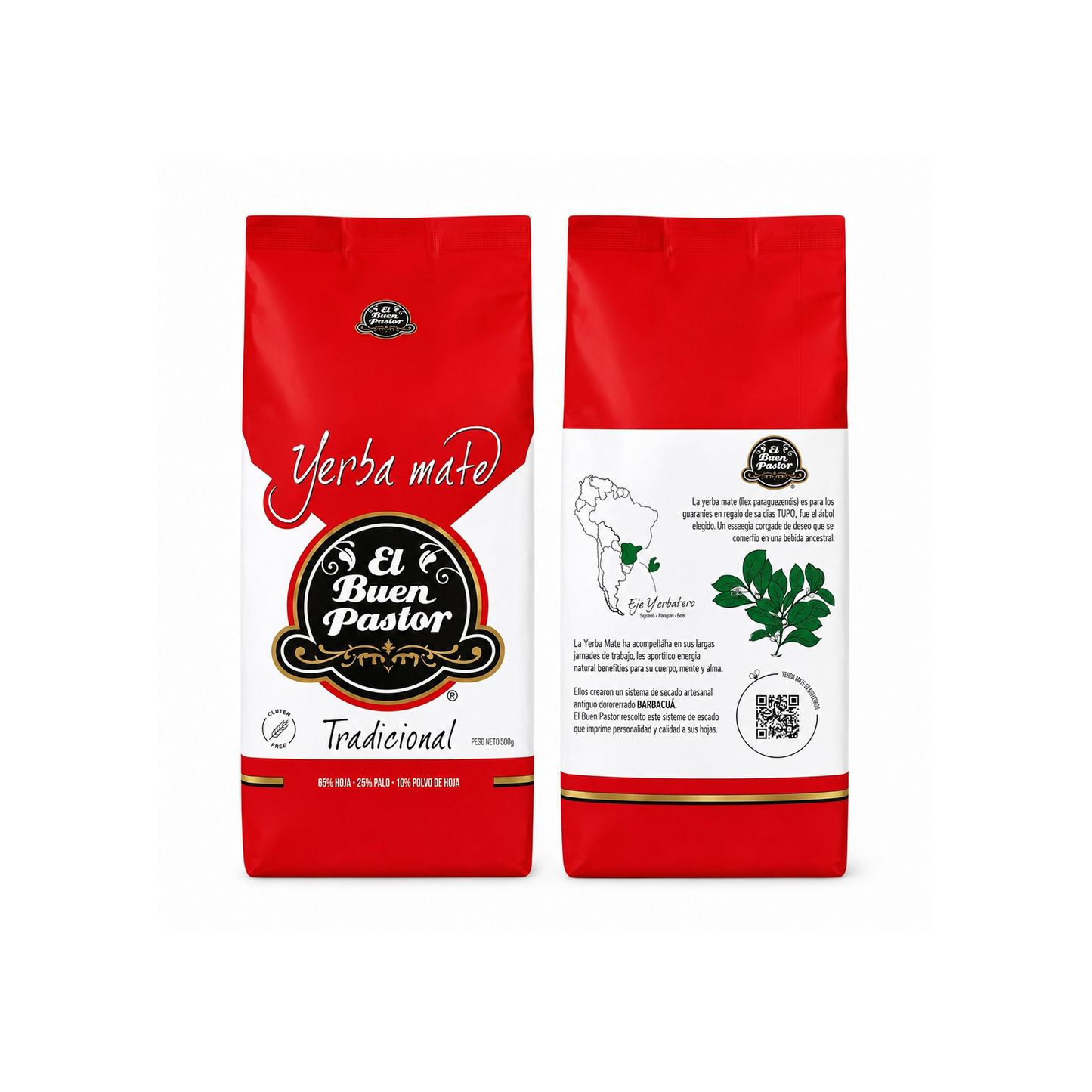 Yerba Mate Tradicional Barbacuá El Buen Pastor 500 G libre de gluten