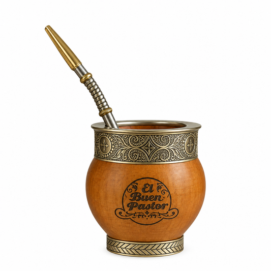 Mate Imperial de Madera Algarrobo y Bombilla Alpaca
