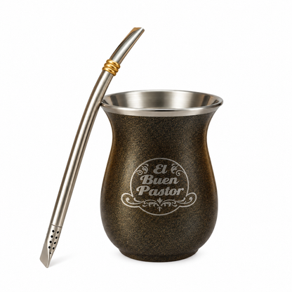 Mate Acero Inoxidable Dorado Grafito El Buen Pastor