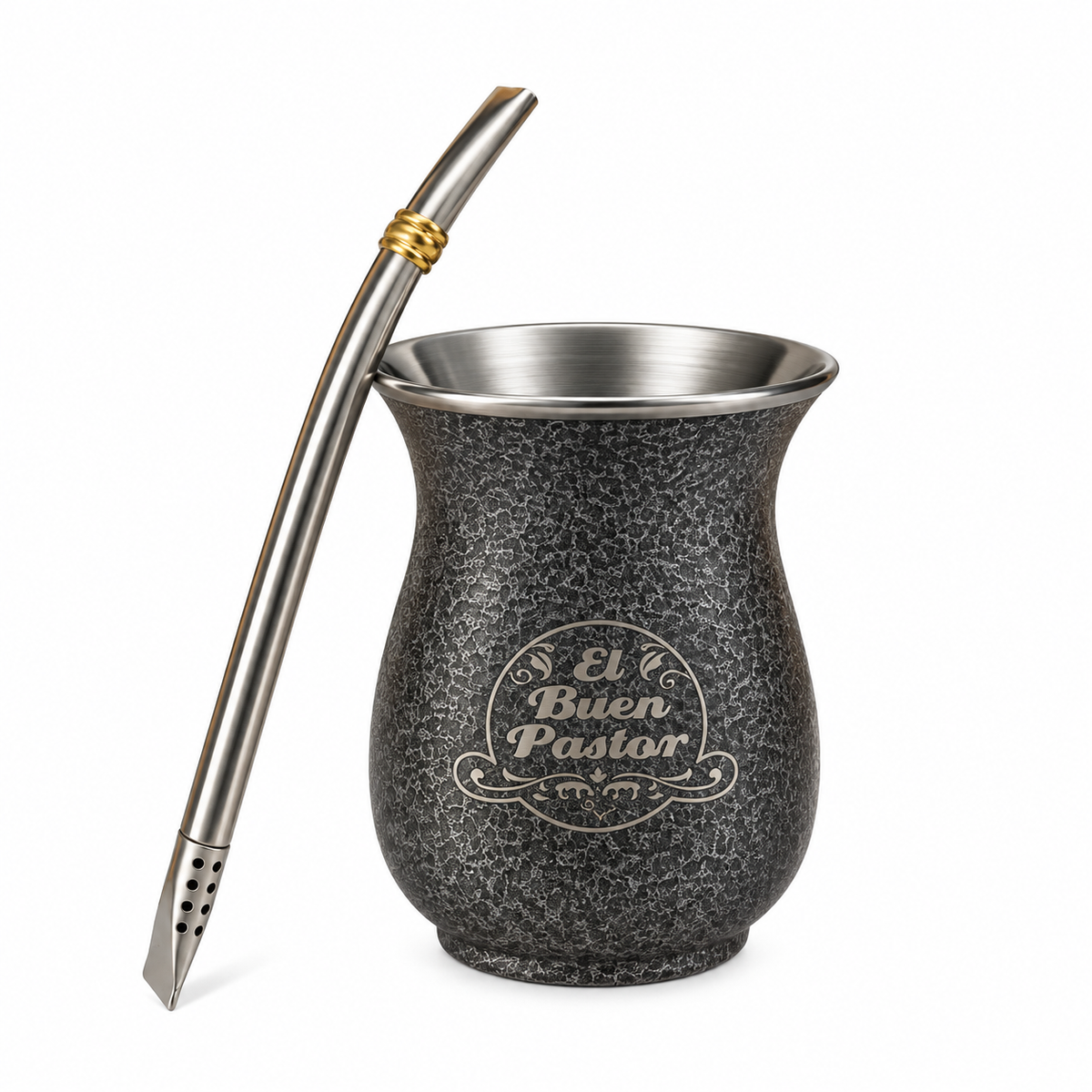 Mate Acero Inoxidable Gris Grafito El Buen Pastor