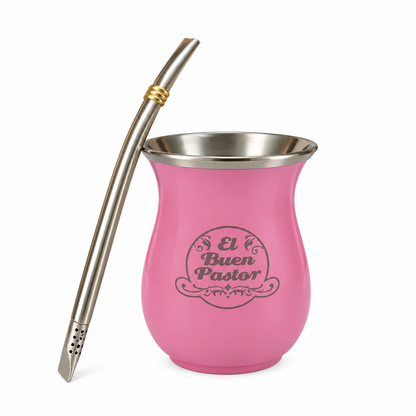 Mate Acero Inoxidable Rosado El Buen Pastor
