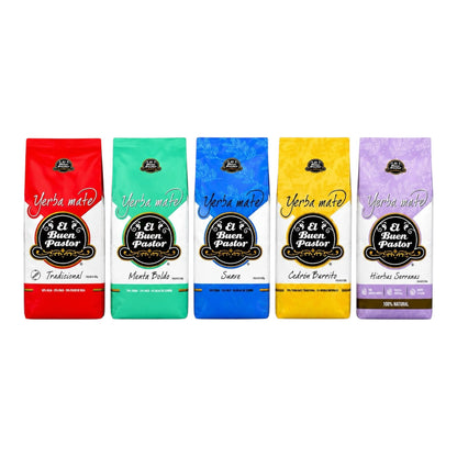 Pack x 5 Yerba Mate El Buen Pastor Surtidas 500G libre de gluten