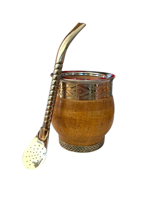 Mate Imperial Madera con Base mas Bombilla de Alpaca