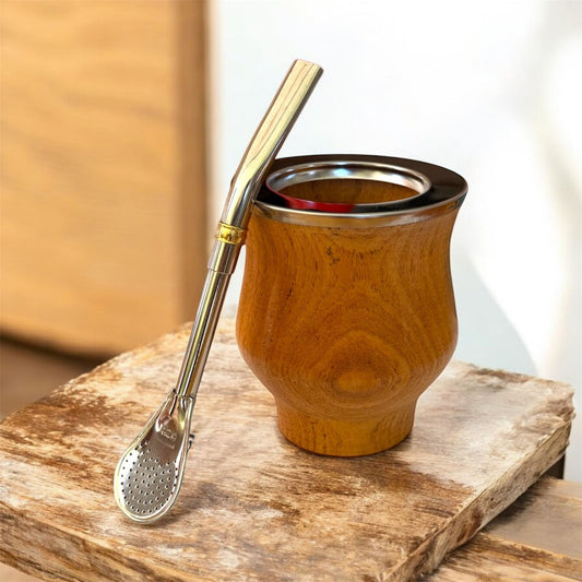 Mate Camionero de Madera sin logo con Bombilla