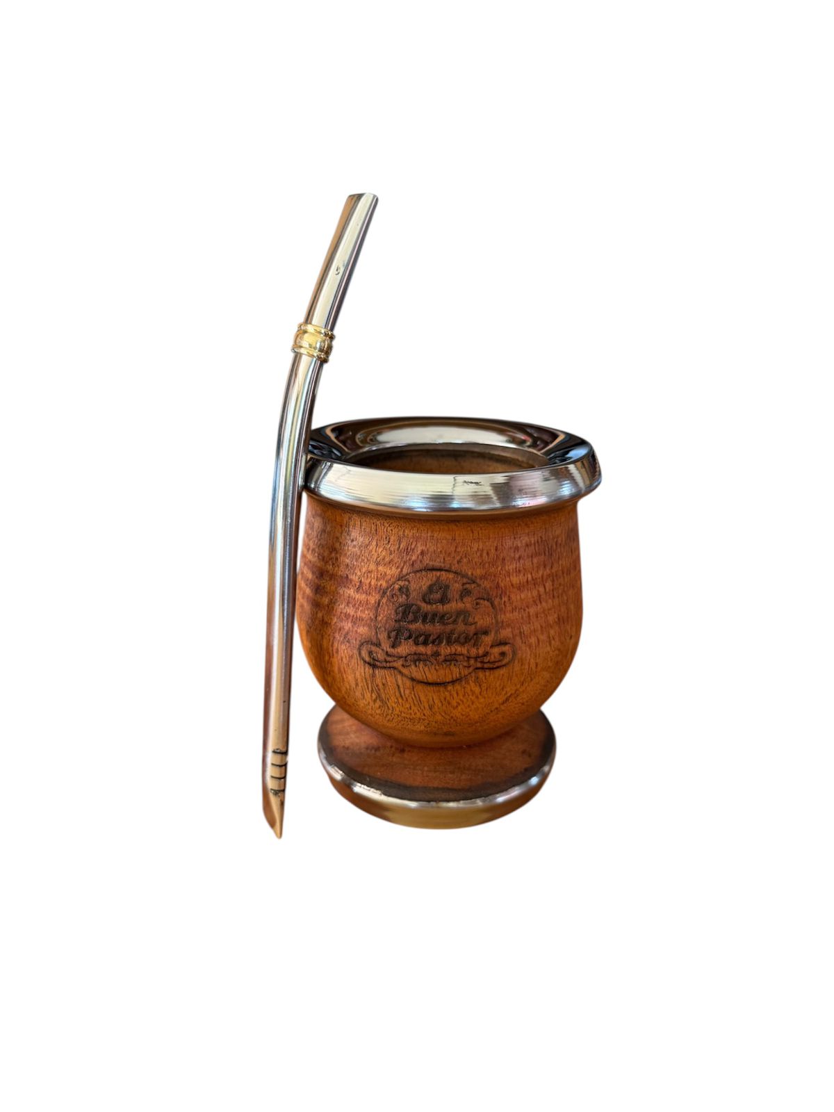 Mate Tradicional Algarrobo mas Bombilla El Buen Pastor