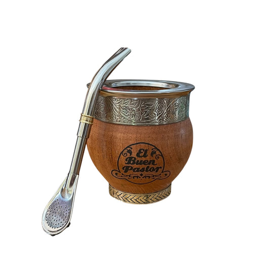 Mate Imperial de Madera Algarrobo mas Bombilla