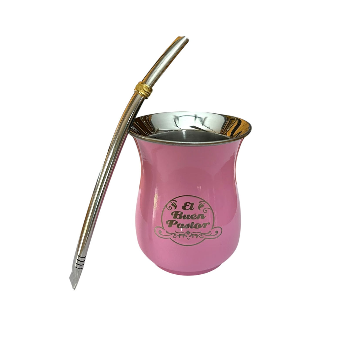 Mate Acero Inoxidable Rosado El Buen Pastor